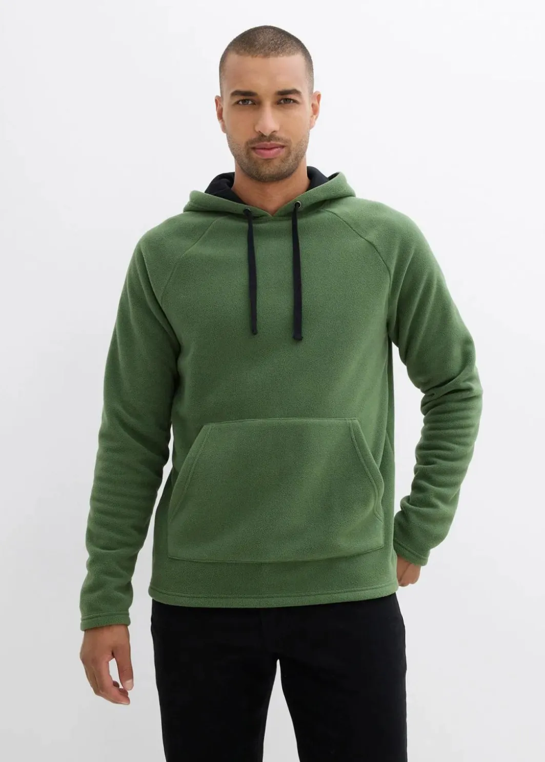 Herren bonprix Sweat|Große Größen|weicher Fleecepullover mit Kapuze