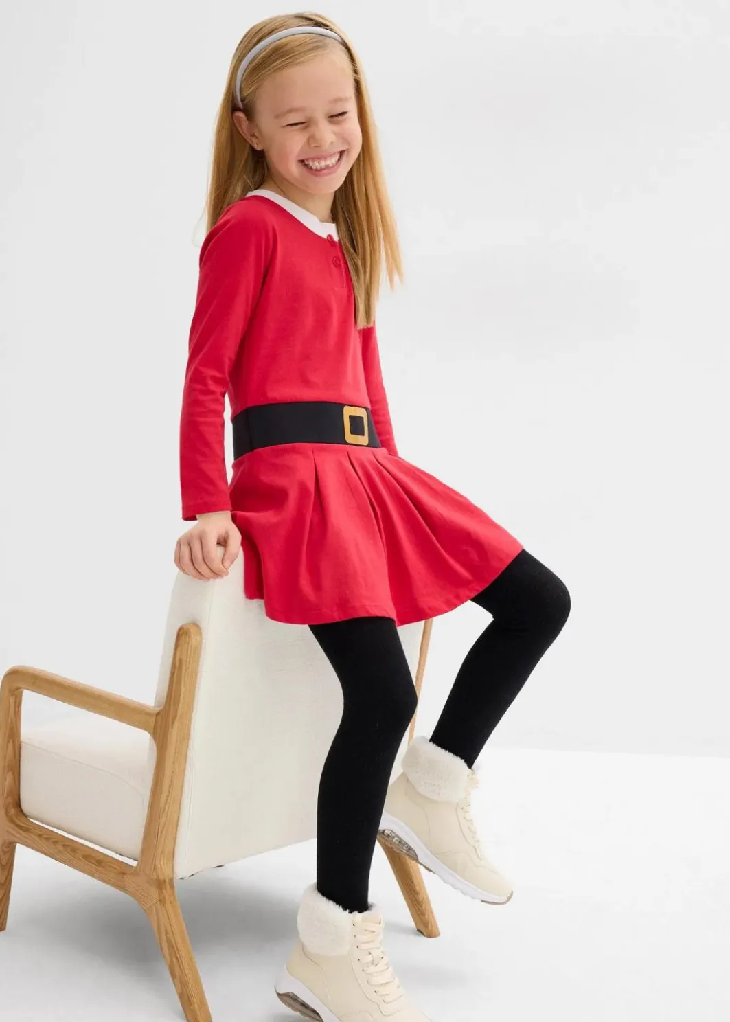 Kinder bonprix Mädchen 2-8 Jahre·Nachhaltigere Materialien|Mädchen 9-16 Jahre·Nachhaltigere Materialien|Weihnachtliches Jerseykleid aus reiner Baumwolle