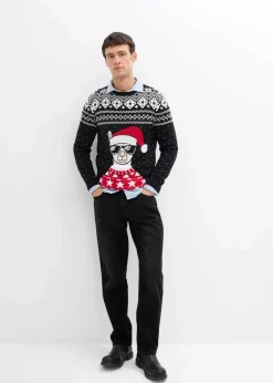 Online Weihnachtspullover aus weichem Baumwollmix Herren Große Größen|Pullover & Strickjacken