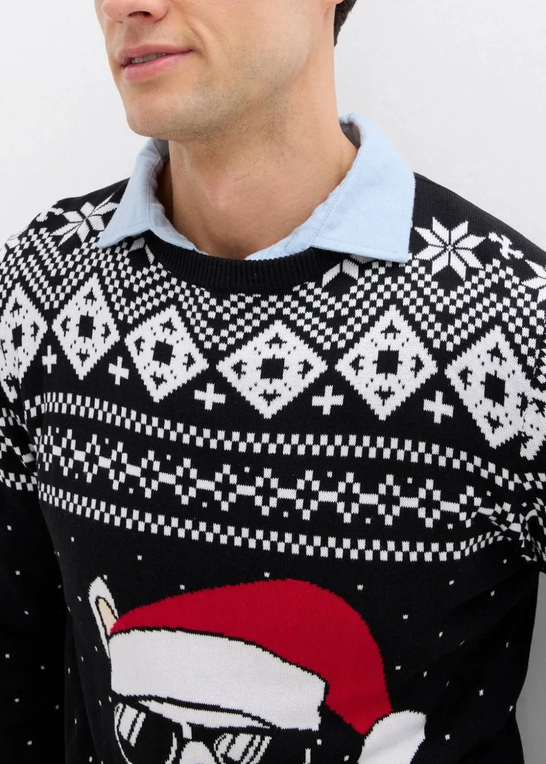 Online Weihnachtspullover aus weichem Baumwollmix Herren Große Größen|Pullover & Strickjacken