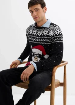 Online Weihnachtspullover aus weichem Baumwollmix Herren Große Größen|Pullover & Strickjacken