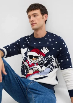 Herren bonprix Große Größen|Pullover & Strickjacken|Weihnachtspullover mit Baumwolle