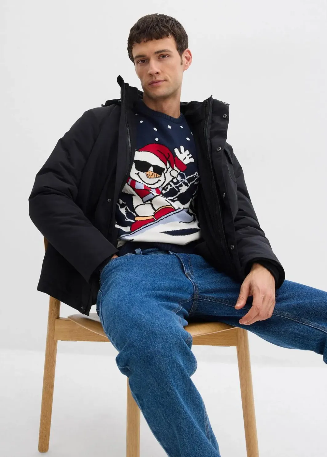 Herren bonprix Große Größen|Pullover & Strickjacken|Weihnachtspullover mit Baumwolle