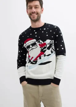 Herren bonprix Pullover & Strickjacken|Große Größen|Weihnachtspullover mit Baumwolle