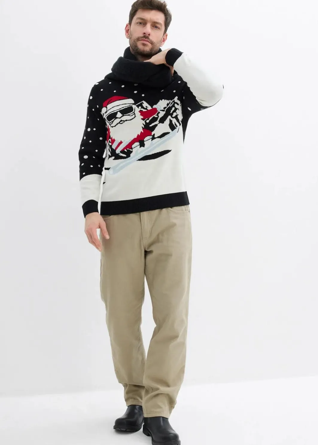 Herren bonprix Pullover & Strickjacken|Große Größen|Weihnachtspullover mit Baumwolle