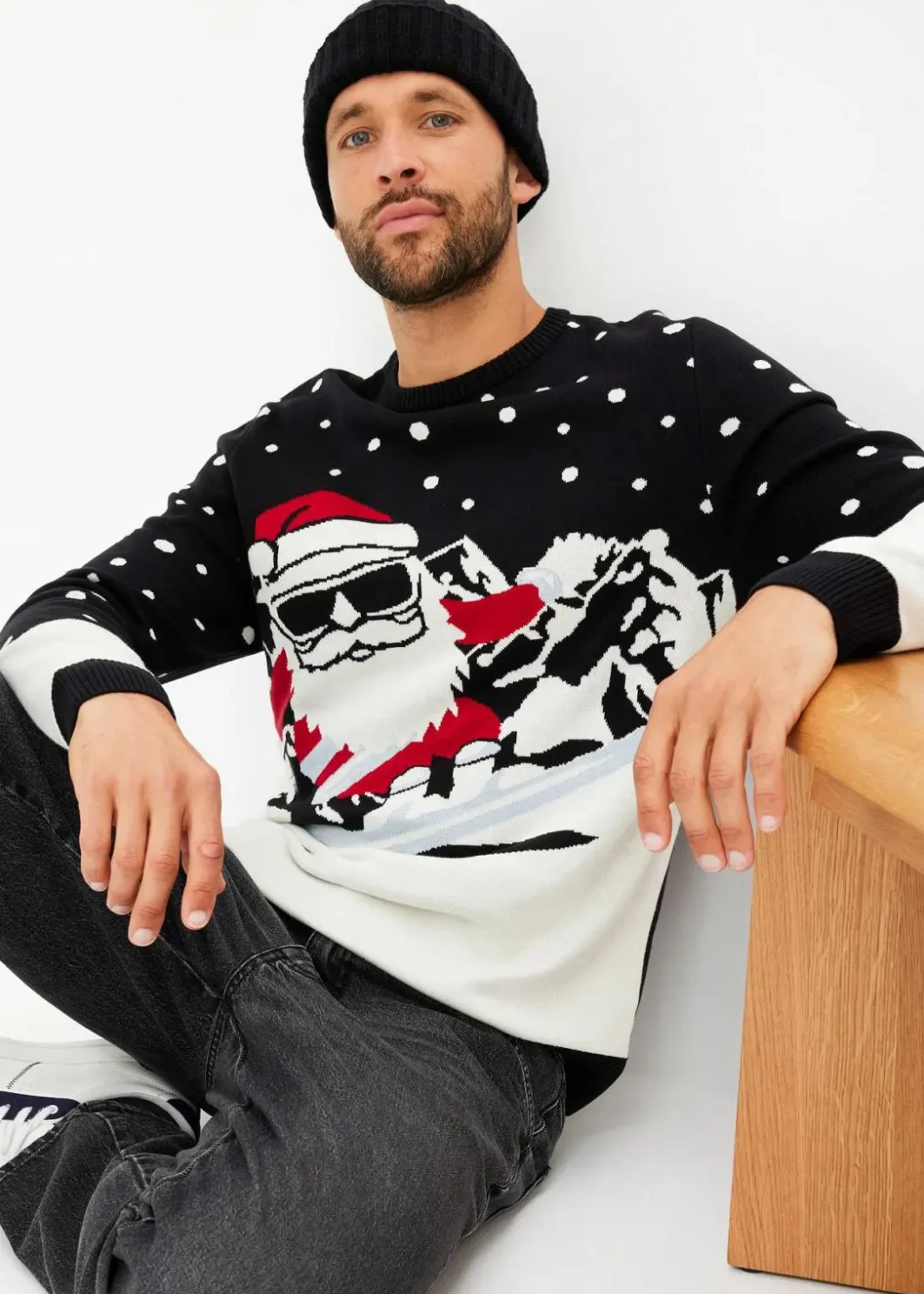 Herren bonprix Pullover & Strickjacken|Große Größen|Weihnachtspullover mit Baumwolle