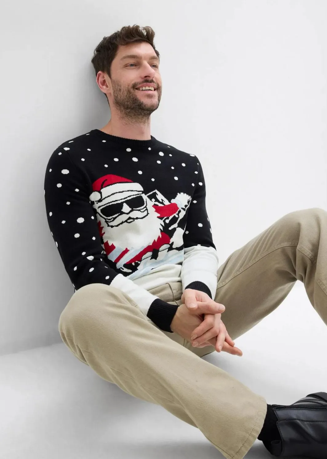 Herren bonprix Pullover & Strickjacken|Große Größen|Weihnachtspullover mit Baumwolle