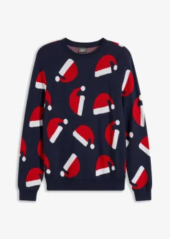 Herren bonprix Pullover & Strickjacken|Große Größen|Weihnachtspullover mit Baumwolle