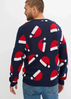 Herren bonprix Pullover & Strickjacken|Große Größen|Weihnachtspullover mit Baumwolle