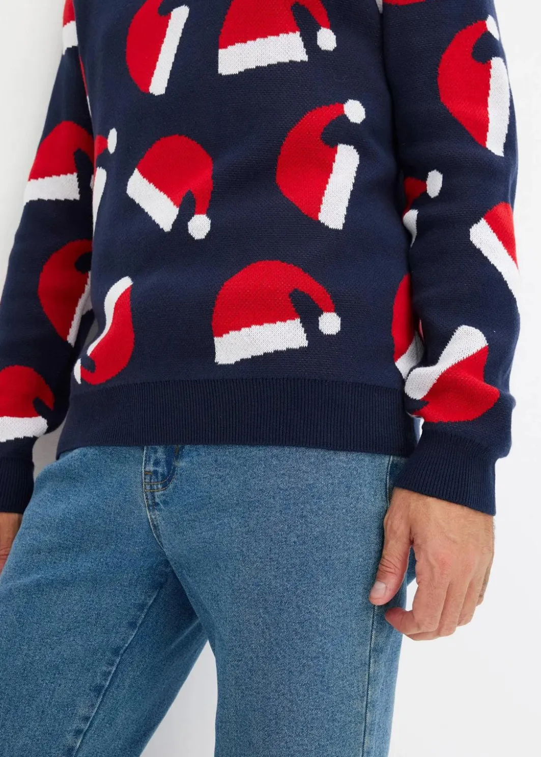 Herren bonprix Pullover & Strickjacken|Große Größen|Weihnachtspullover mit Baumwolle