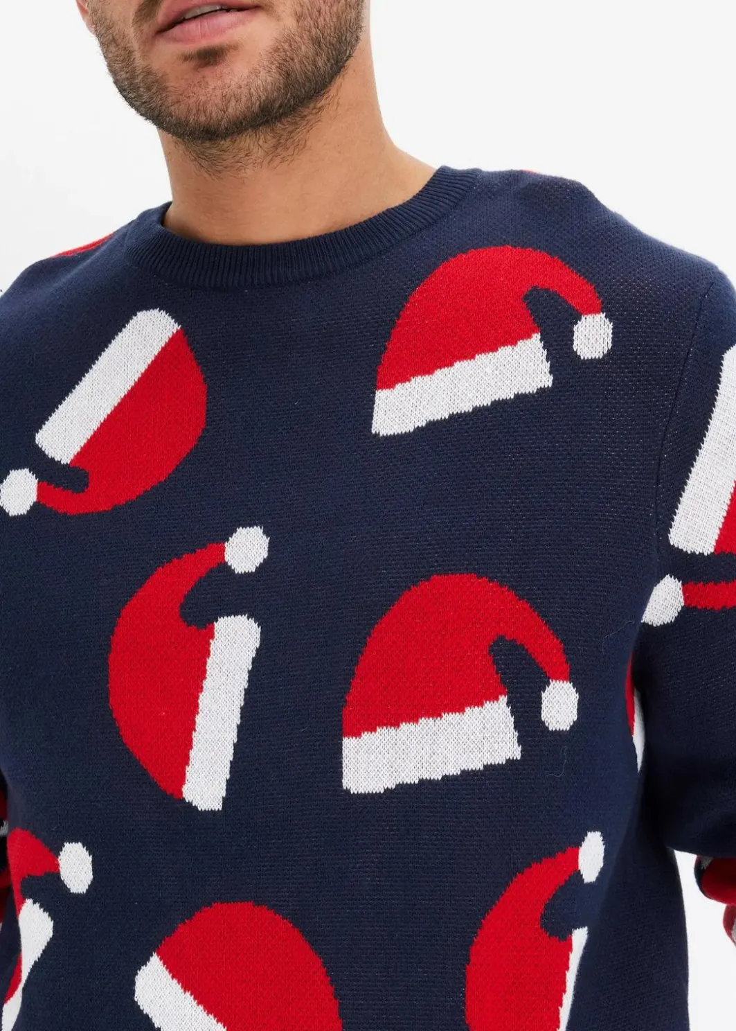Herren bonprix Pullover & Strickjacken|Große Größen|Weihnachtspullover mit Baumwolle
