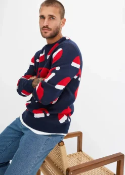 Herren bonprix Pullover & Strickjacken|Große Größen|Weihnachtspullover mit Baumwolle