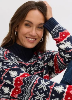 Weihnachtspullover mit Turtleneck Damen Bekleidung·Jeans|Nachhaltigere Materialien