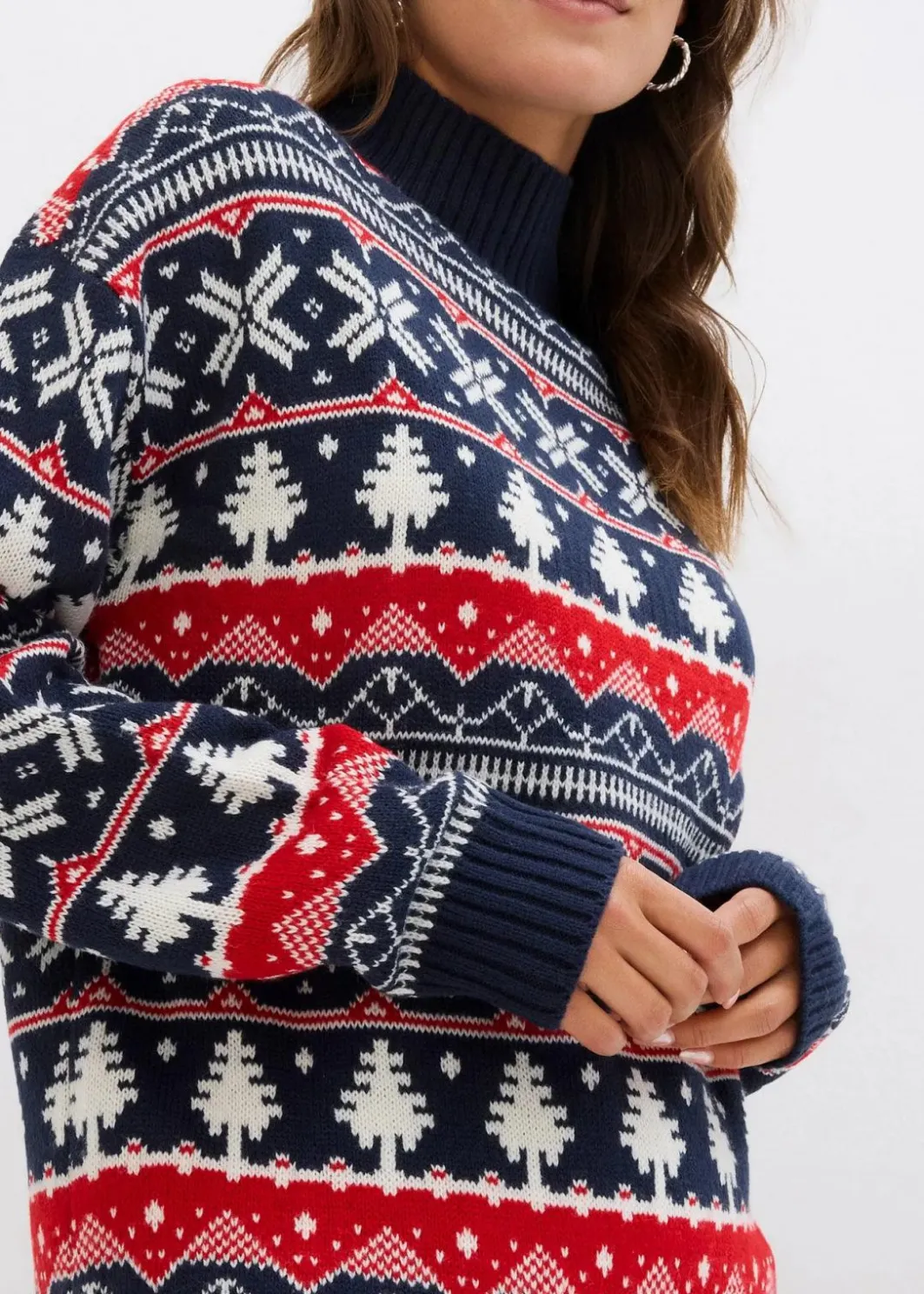 Weihnachtspullover mit Turtleneck Damen Bekleidung·Jeans|Nachhaltigere Materialien