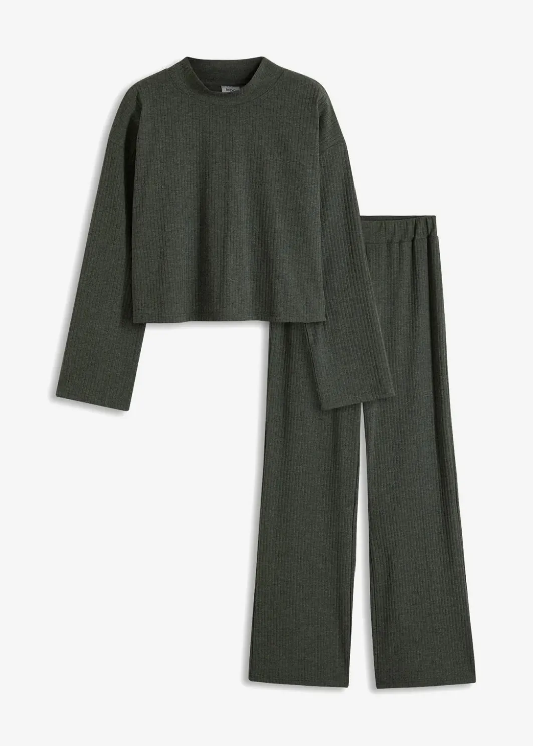 Damen bonprix Wäsche·Nachtwäsche|Wäsche·Homewear|Weit geschnittener Loungewear Hausanzug aus weicher Rippe