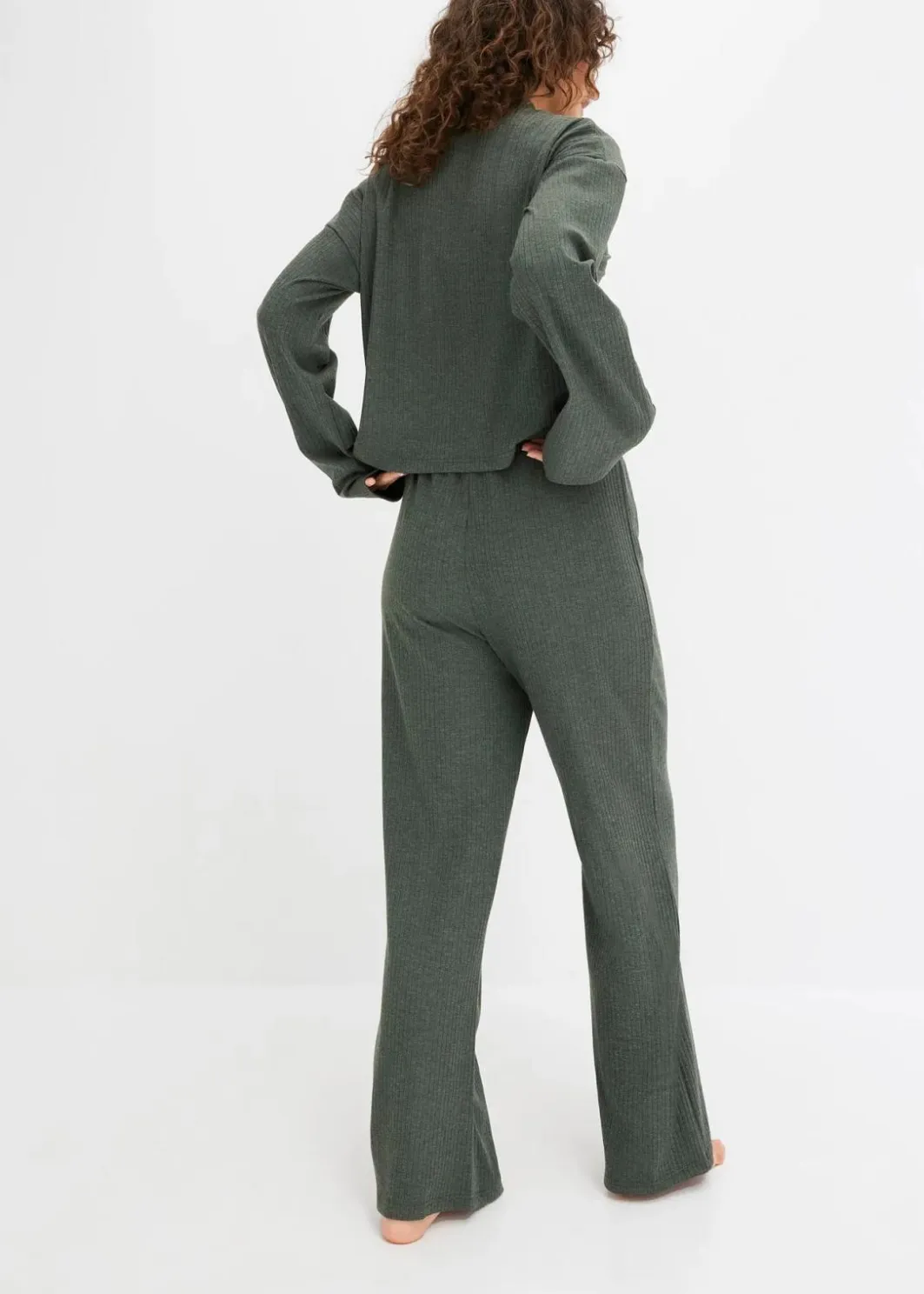 Damen bonprix Wäsche·Nachtwäsche|Wäsche·Homewear|Weit geschnittener Loungewear Hausanzug aus weicher Rippe