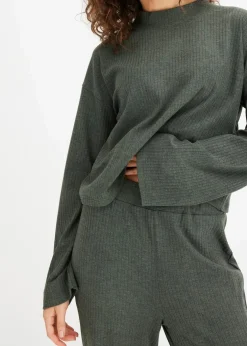 Damen bonprix Wäsche·Nachtwäsche|Wäsche·Homewear|Weit geschnittener Loungewear Hausanzug aus weicher Rippe
