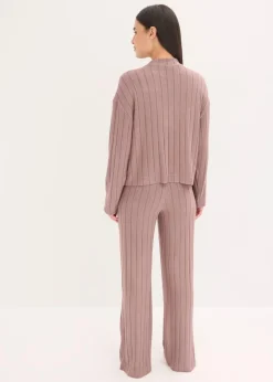 Damen bonprix Homewear|Nachtwäsche|Weit geschnittener Loungewear Hausanzug aus weicher Rippe
