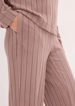 Damen bonprix Homewear|Nachtwäsche|Weit geschnittener Loungewear Hausanzug aus weicher Rippe