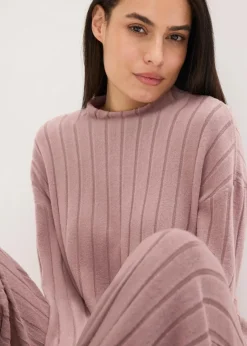 Damen bonprix Homewear|Nachtwäsche|Weit geschnittener Loungewear Hausanzug aus weicher Rippe