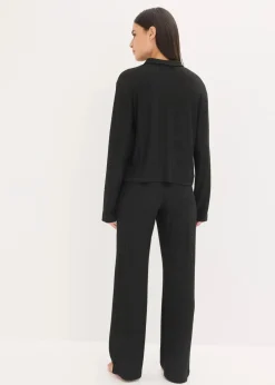 Damen bonprix Wäsche·Homewear|Wäsche·Nachtwäsche|Weit geschnittener Loungewear Hausanzug aus weicher Rippe