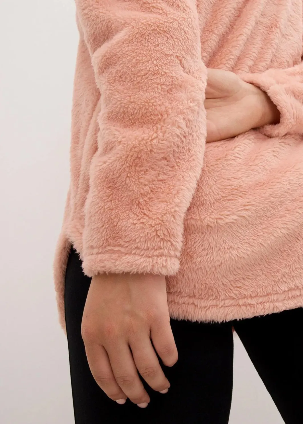 Online Weit geschnittener Loungewear Kuschel-Fleece Longpullover Damen Wäsche·Homewear|Bekleidung·Strickmode