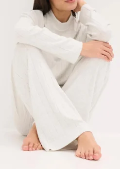 Damen bonprix Wäsche·Homewear|Wäsche·Nachtwäsche|Weit geschnittener Loungewear Hausanzug aus weicher Rippe