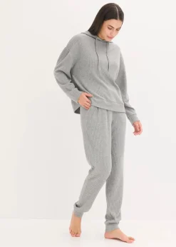 Damen bonprix Wäsche·Homewear|Wäsche·Nachtwäsche|Weit geschnittener Loungewear Hausanzug aus weicher Rippe