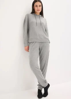 Damen bonprix Wäsche·Homewear|Wäsche·Nachtwäsche|Weit geschnittener Loungewear Hausanzug aus weicher Rippe