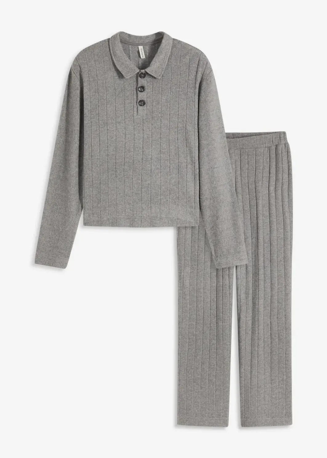Damen bonprix Nachtwäsche|Homewear|Weit geschnittener Loungewear Hausanzug aus weicher Rippe