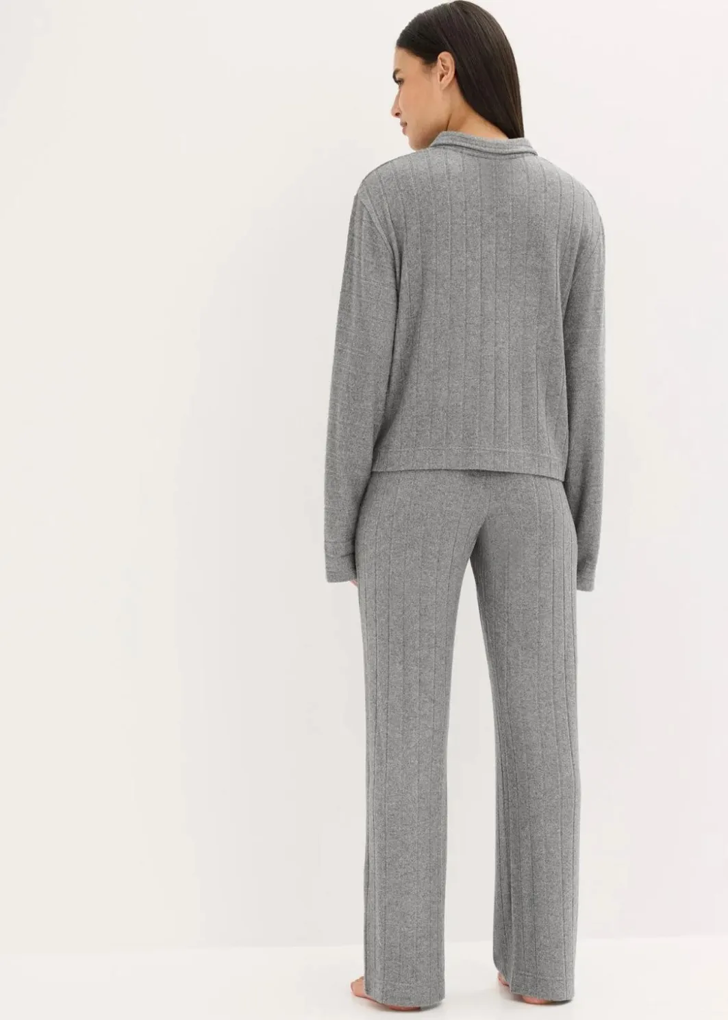 Damen bonprix Nachtwäsche|Homewear|Weit geschnittener Loungewear Hausanzug aus weicher Rippe