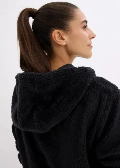 Damen bonprix Homewear|Sportwäsche|Weit geschnittener Loungewear Kuschel-Fleece Longpullover