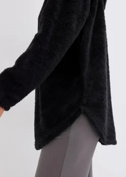 Damen bonprix Homewear|Sportwäsche|Weit geschnittener Loungewear Kuschel-Fleece Longpullover