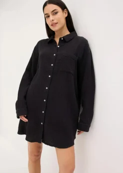 Damen bonprix Wäsche·Homewear|Bekleidung·Strickmode|Weit geschnittenes Loungewear Nachthemd aus Musselin