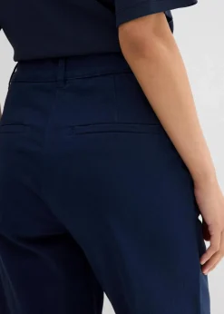 Damen bonprix Bekleidung·Kleider|Zweiteiler & Sets|Weite 7/8 Hose aus elastischem Bio-Baumwoll-Mix