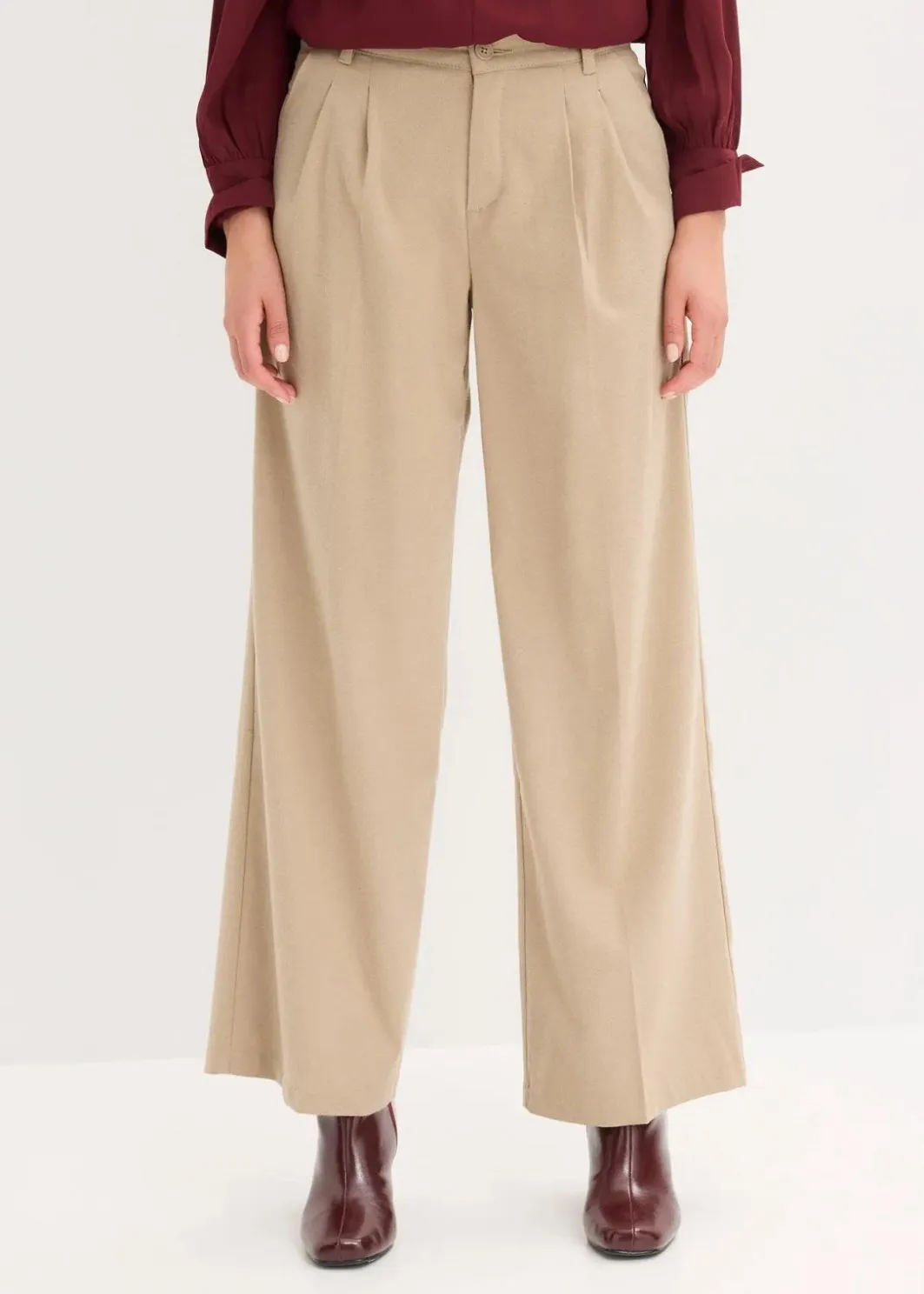 Damen bonprix Hosen|Bekleidung·Kleider|Weite Bundfaltenhose