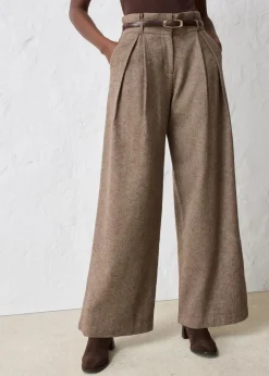 Damen bonprix Bekleidung·Kleider|Premium|Weite Bundfaltenhose mit weichem Wollanteil