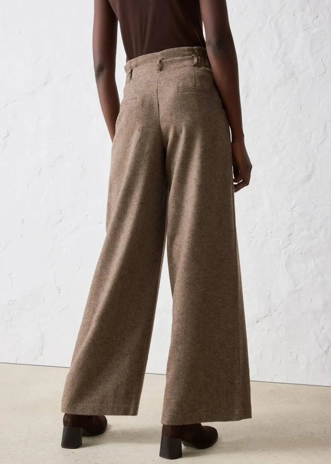 Damen bonprix Bekleidung·Kleider|Premium|Weite Bundfaltenhose mit weichem Wollanteil