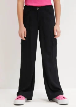 Kinder bonprix Mädchen 9-16 Jahre·Hosen & Leggings|Weite Cargohose aus fließender Viskose