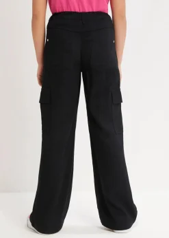 Kinder bonprix Mädchen 9-16 Jahre·Hosen & Leggings|Weite Cargohose aus fließender Viskose
