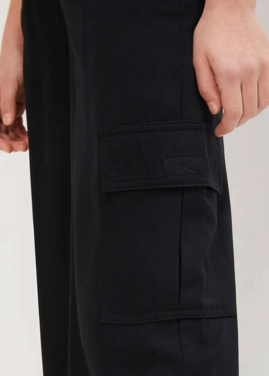 Kinder bonprix Mädchen 9-16 Jahre·Hosen & Leggings|Weite Cargohose aus fließender Viskose