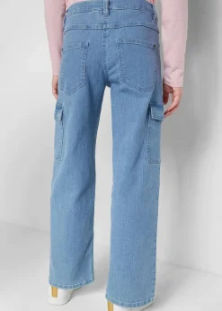 Sale Weite Cargo-Jeans Mid Waist Kinder Mädchen 9-16 Jahre·Jeans