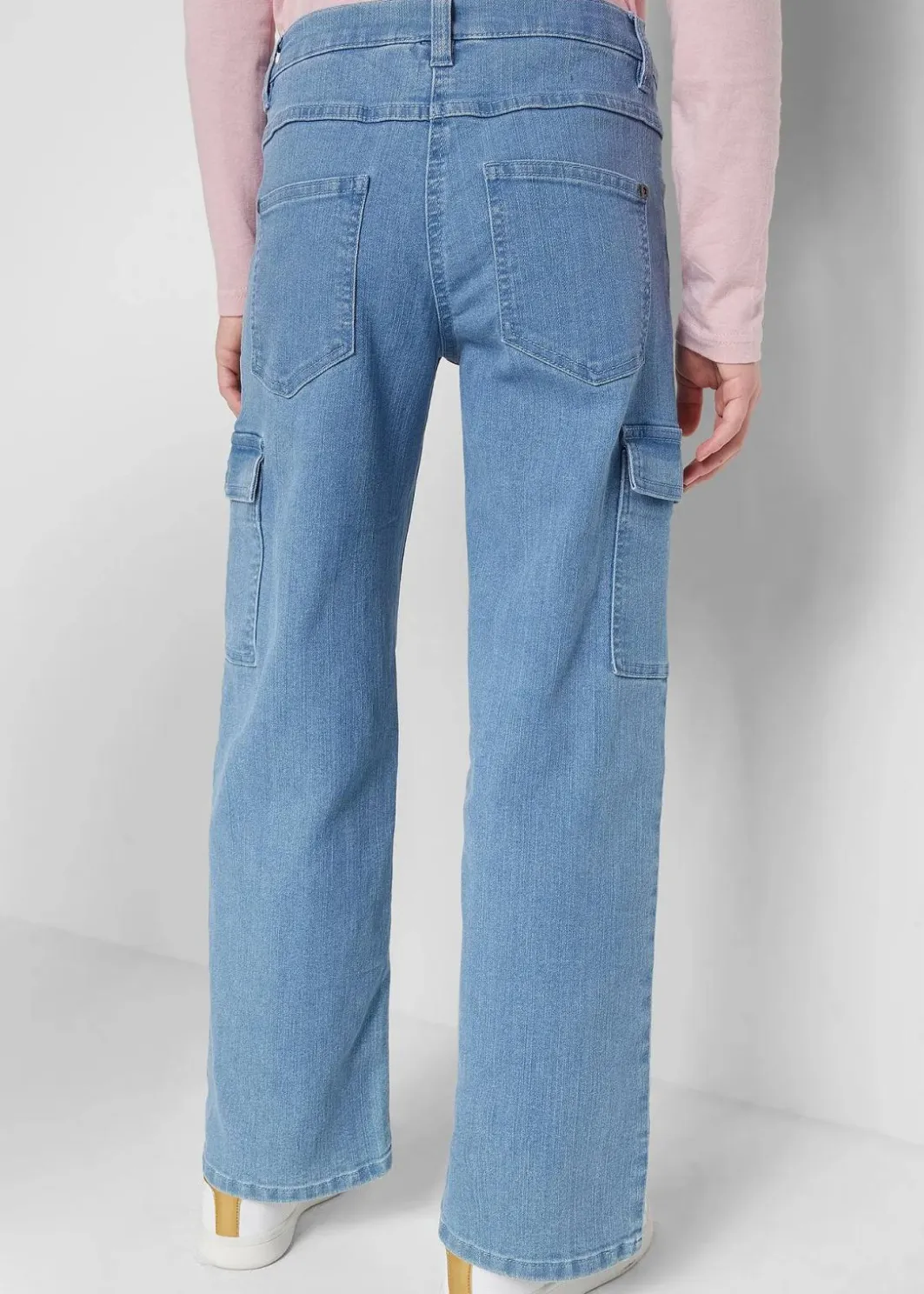 Sale Weite Cargo-Jeans Mid Waist Kinder Mädchen 9-16 Jahre·Jeans