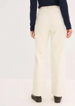 Damen bonprix Hosen|Bekleidung·Kleider|Weite Cordhose mit Bindegürtel