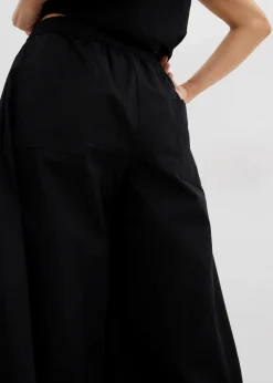 Damen bonprix Hosen|Zweiteiler & Sets|Weite Culotte aus reiner Baumwolle