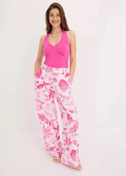 Damen bonprix Nachhaltigere Materialien|Hosen|Weite Hose aus strukturierter Viskose