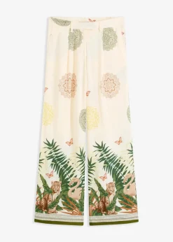Damen bonprix Bekleidung·Kleider|Hosen|Weite Hose aus Viskose mit Bordürenprint