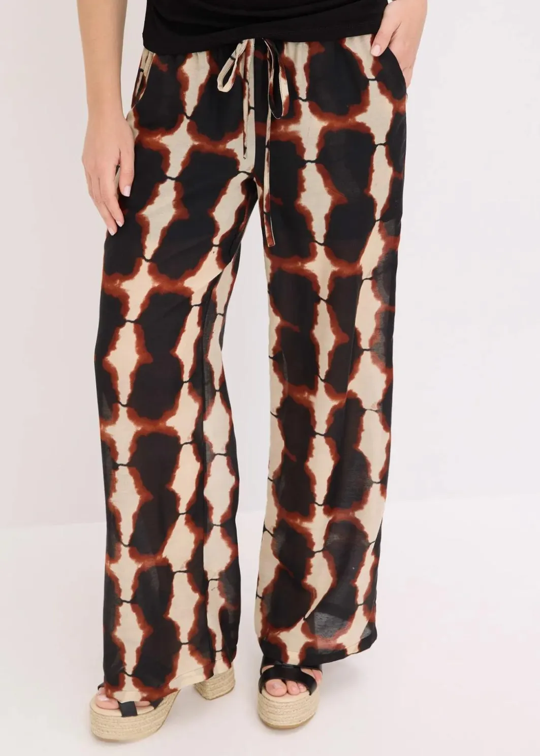 Sale weite Hose mit Batik-Print Damen Bekleidung·Kleider|Zweiteiler & Sets