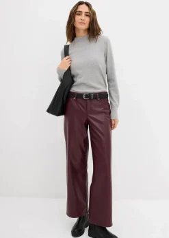 New Weite Lederimitat-Hose Damen Bekleidung·Kleider|Hosen
