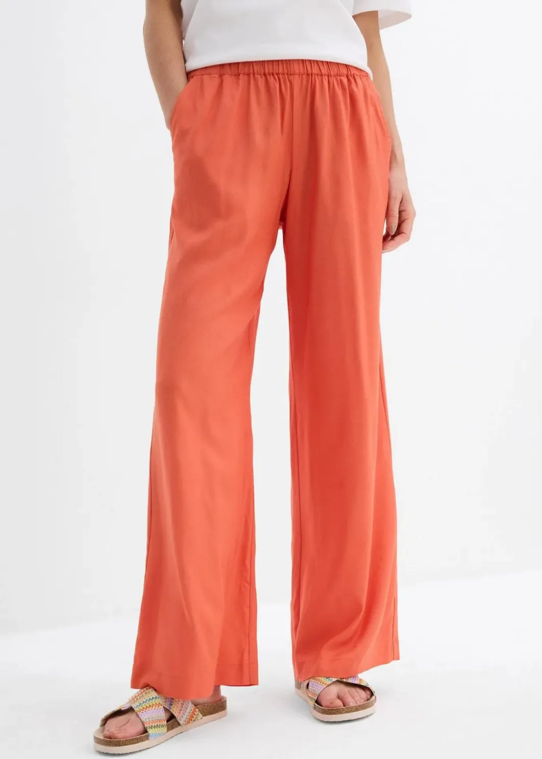 Outlet Weite Palazzo-Hose mit Bequembund Damen Bekleidung·Kleider|Hosen